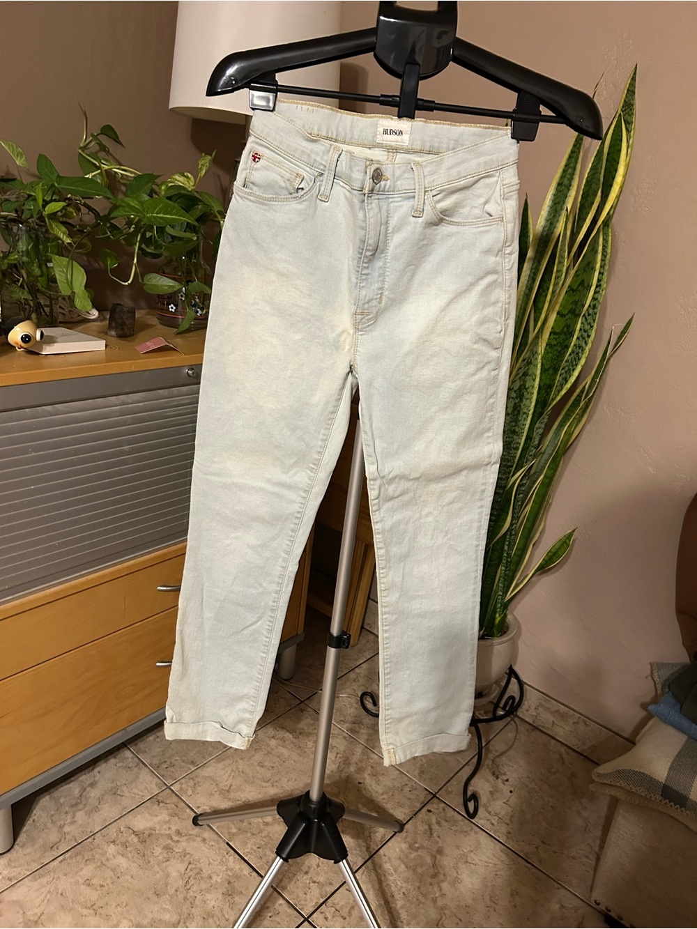 Hudson Jeans Light Wash Skinny Jeans - Off-White